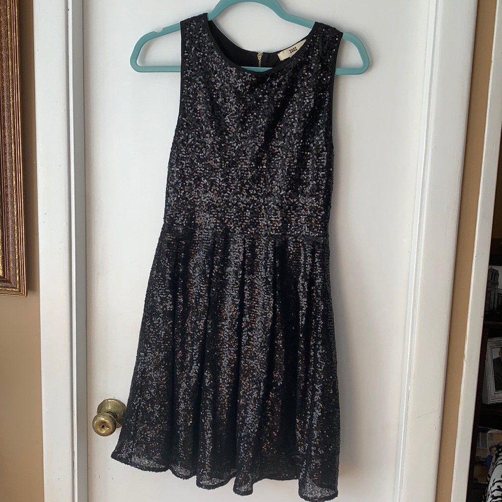 Black sequin A-line dress